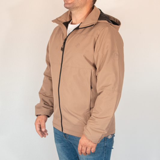 Chaqueta Hombre Marrón Con Capucha