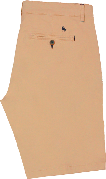 Conjunto camisa azul rayas y cuadros con bermuda beige