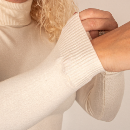 Jersey de Mujer Cuello Vuelto Blanco