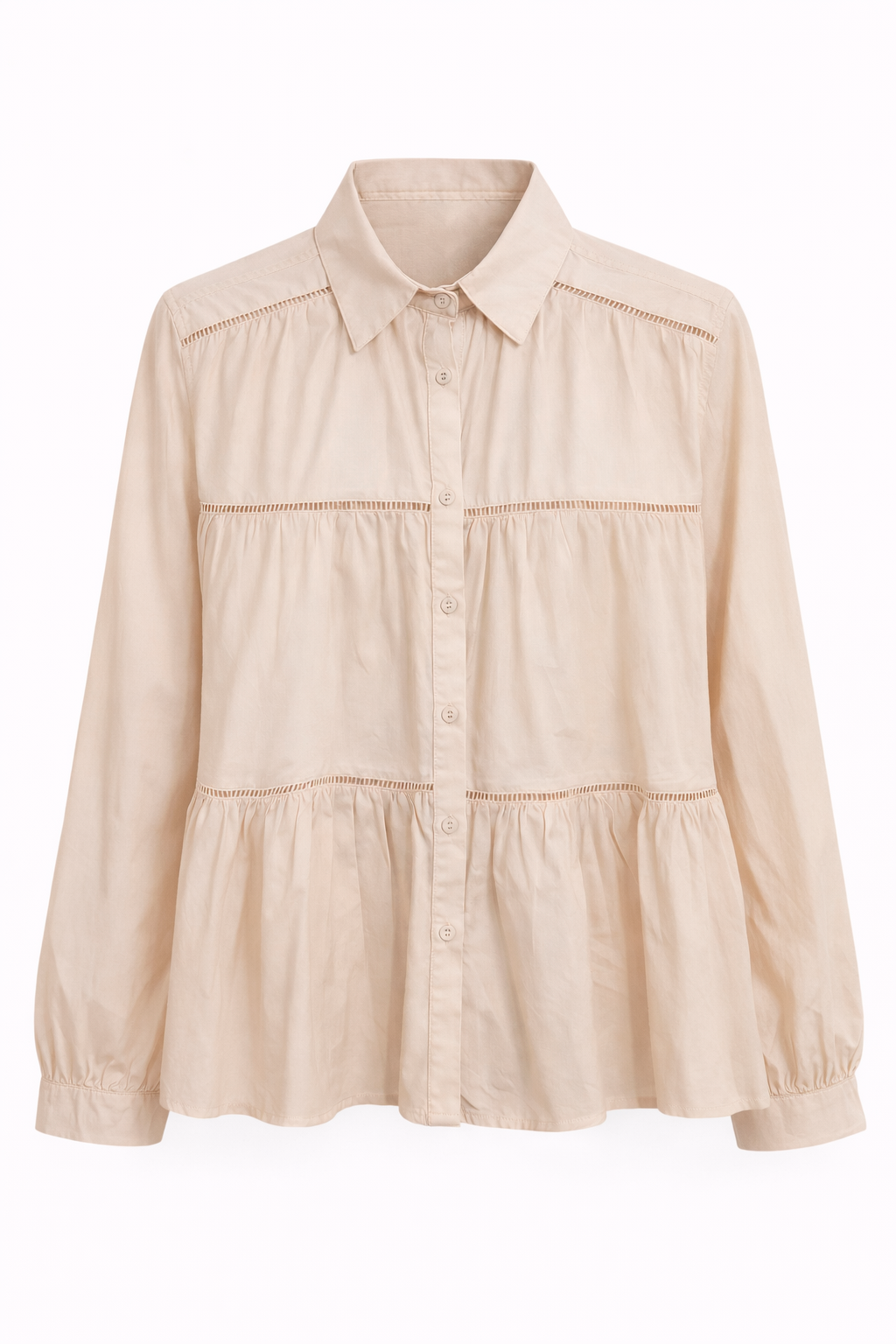 Camisa Beige con volantes