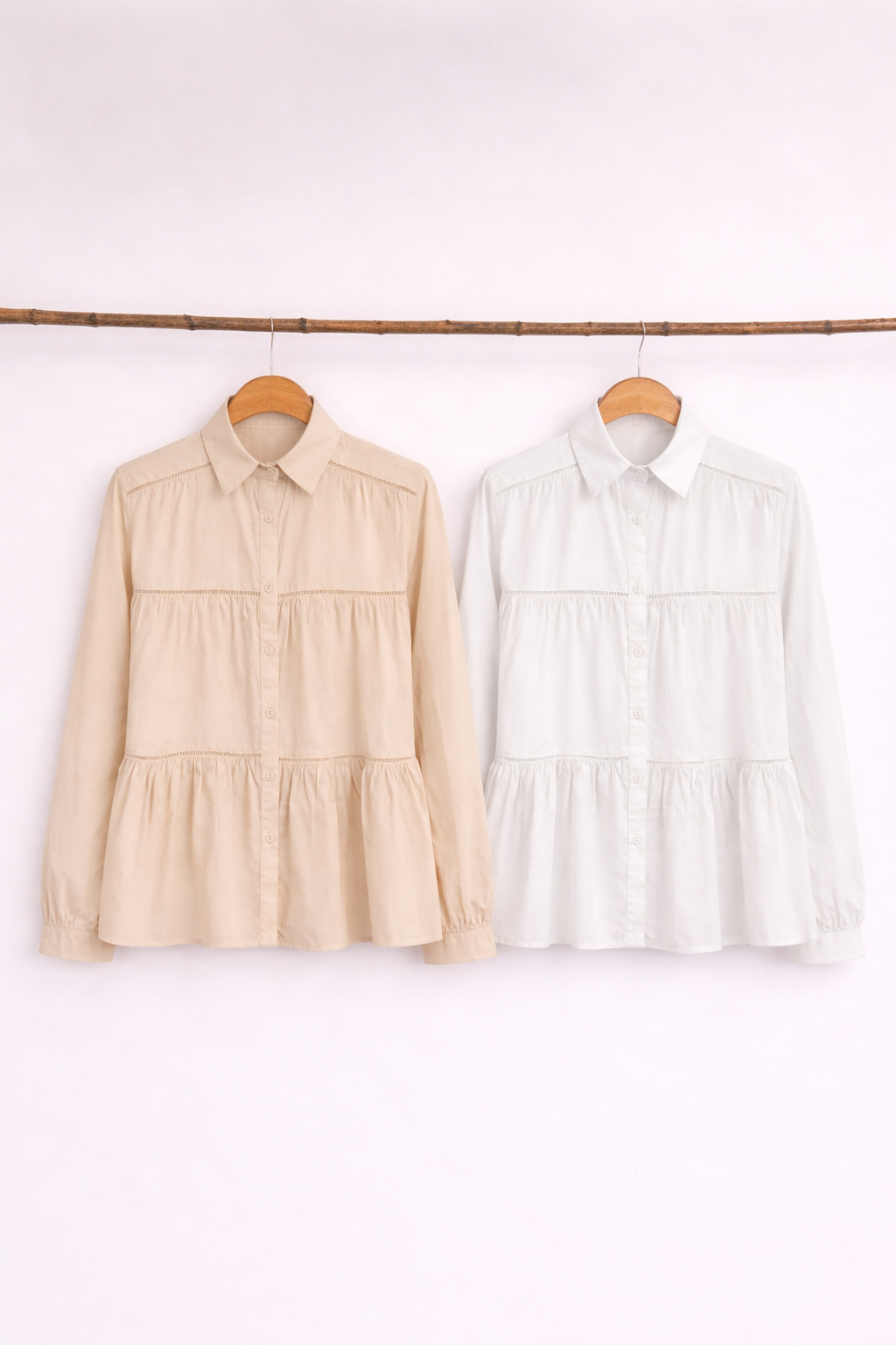 Camisa Beige con volantes