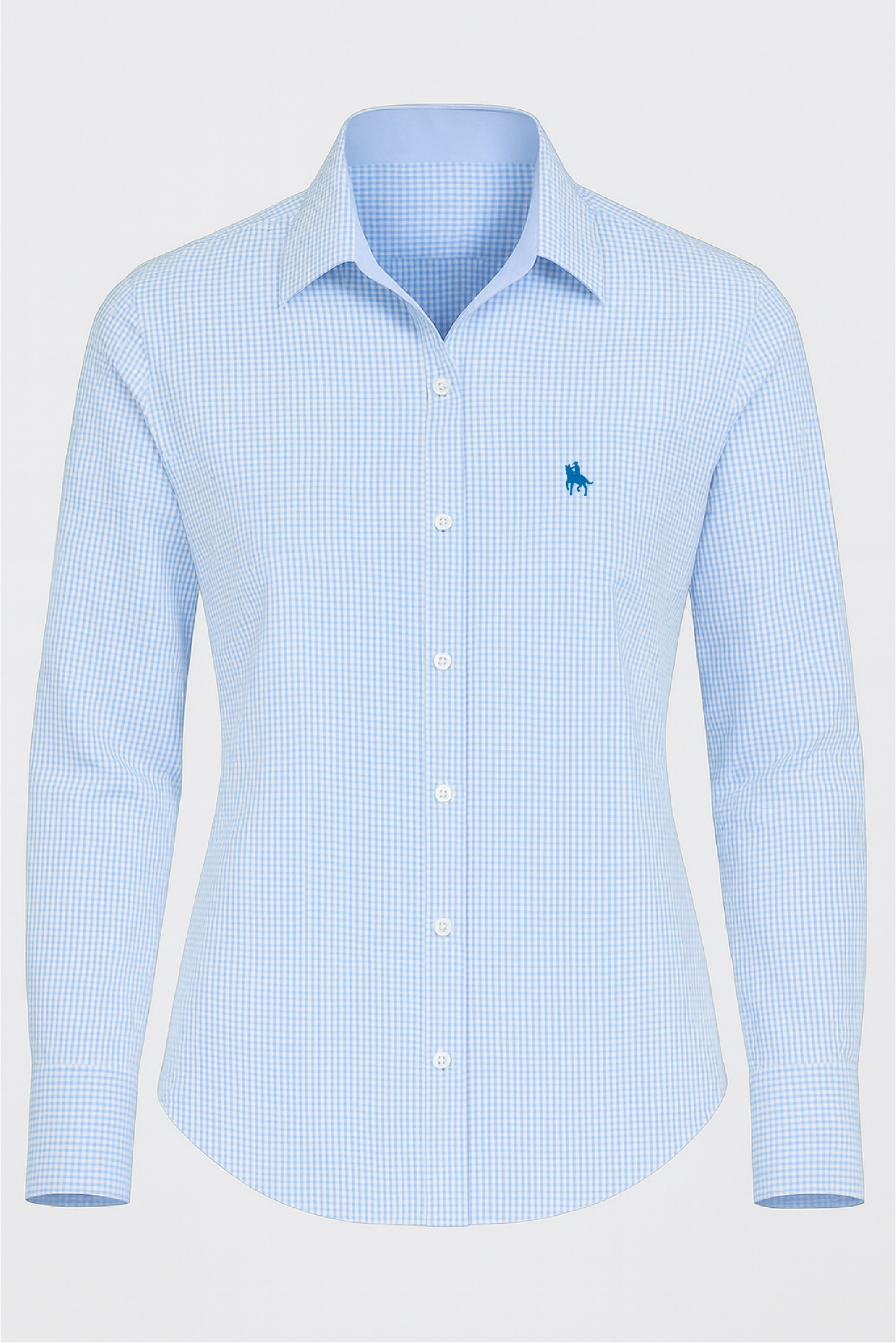 Camisa mujer cuadros celeste