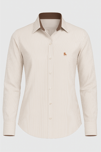 Camisa mujer rayas marrón