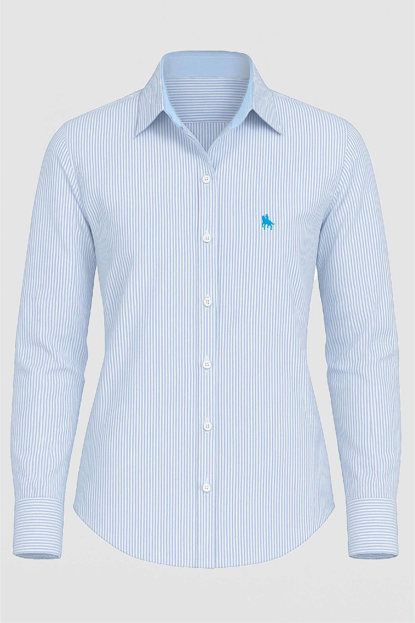 Camisa mujer rayas celeste