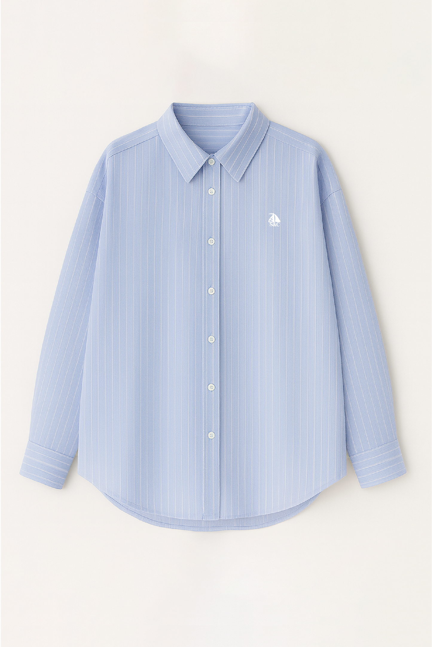 Camisa oversize de mujer Azul Rayas