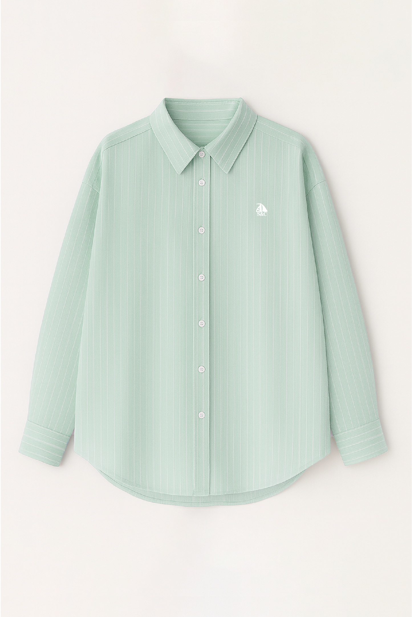 Camisa oversize de mujer Verde Rayas