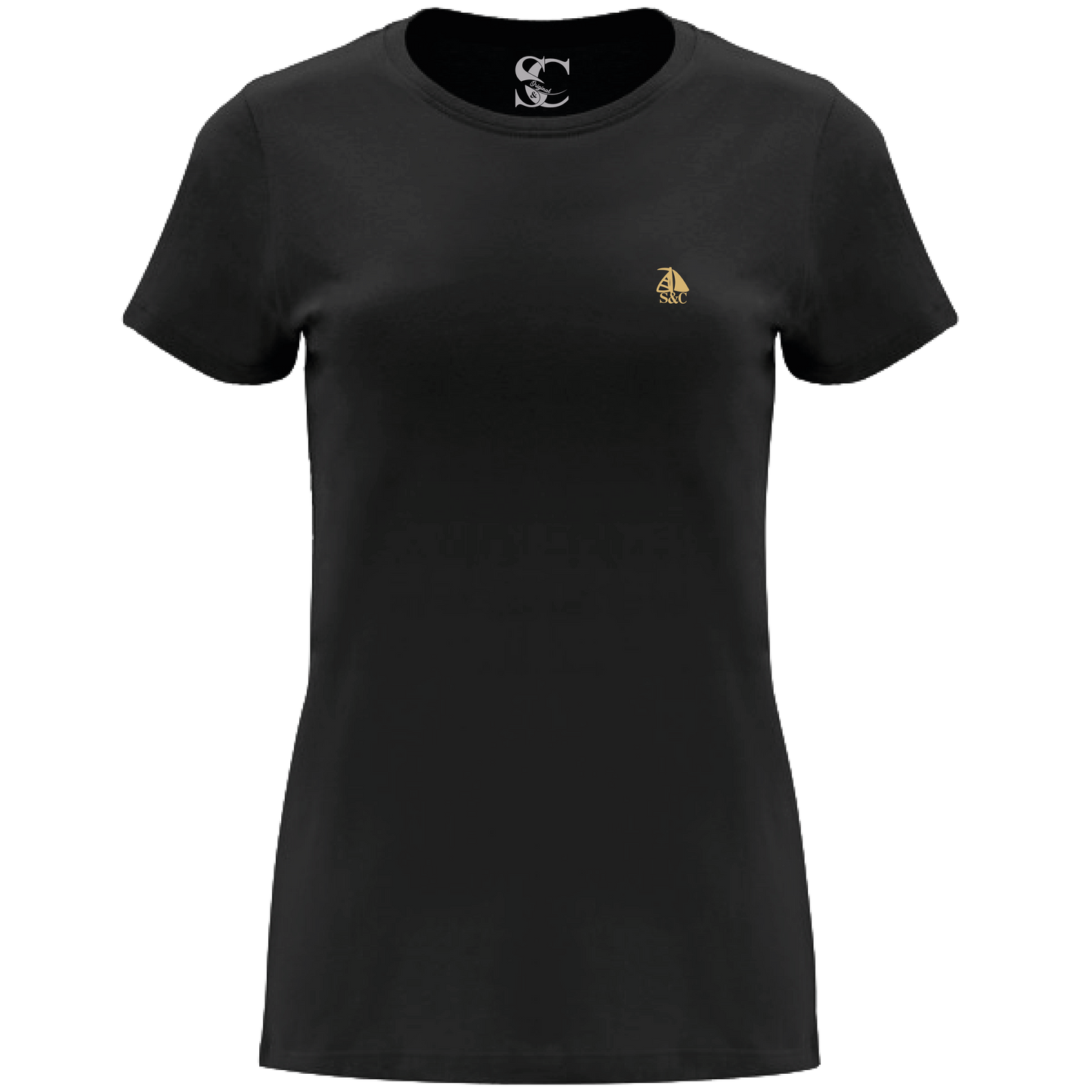 Camiseta manga corta cuello redondo Negro