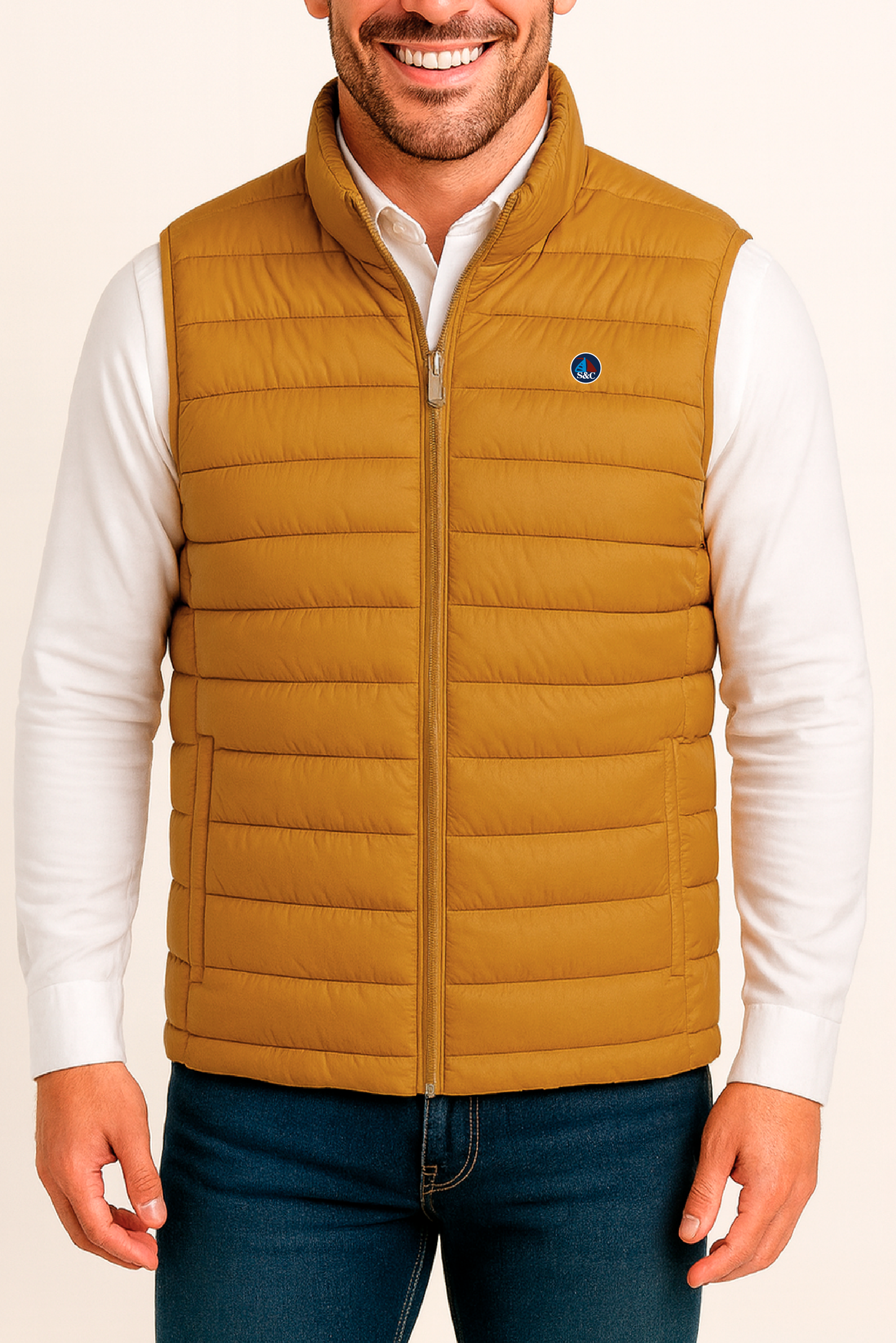 Chaleco LETUR acolchado de hombre mostaza