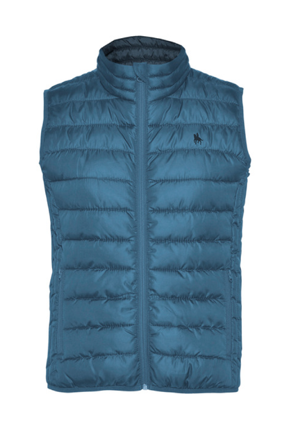 Chaleco azul tormenta acolchado mujer tacto pluma