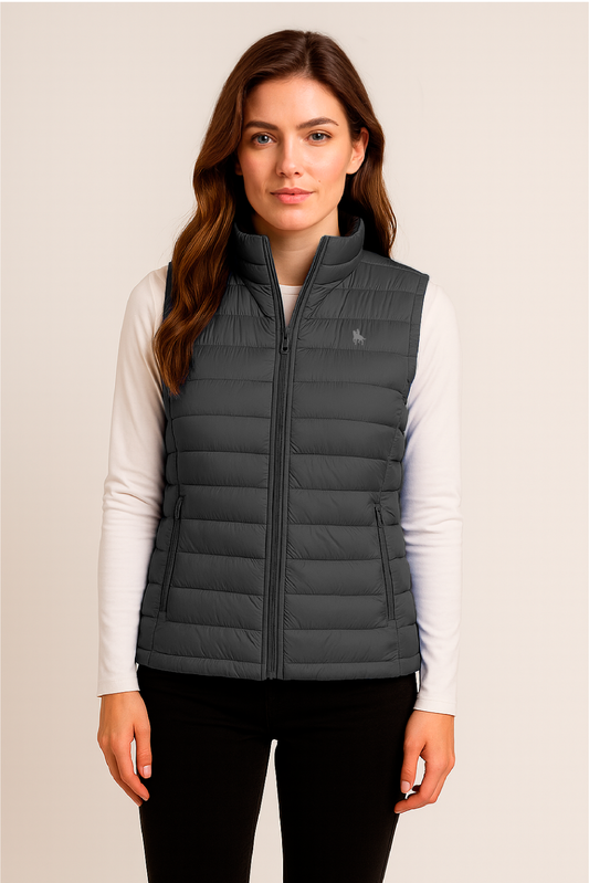 Chaleco ébano acolchado mujer tacto pluma