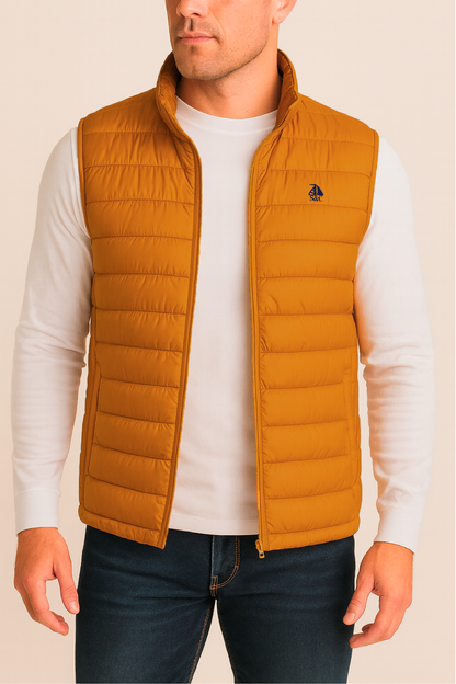 Chaleco acolchado mostaza