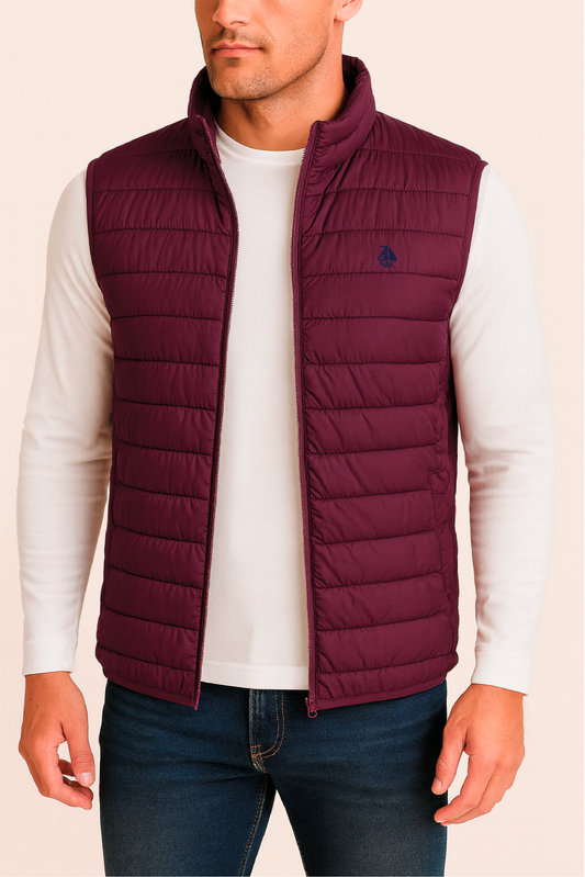 Chaleco acolchado vino
