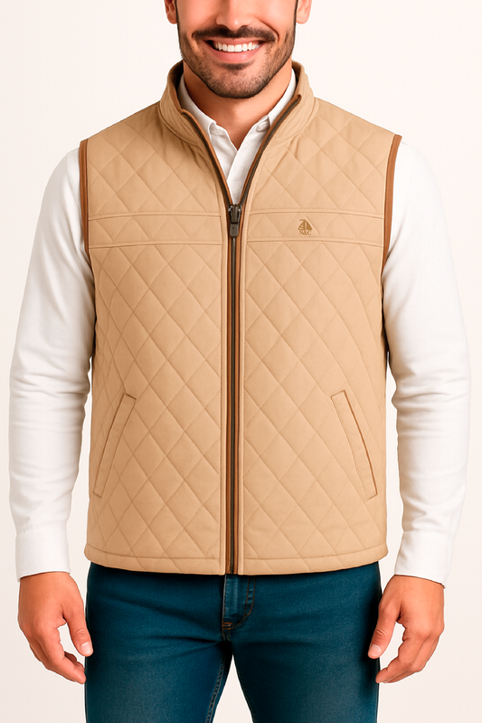 Chaleco modelo rombos Beige