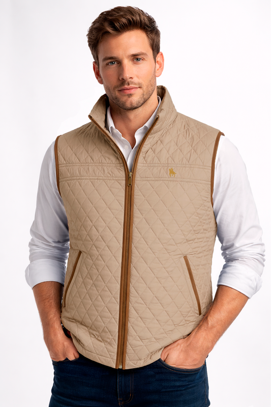 Chaleco modelo rombos Beige