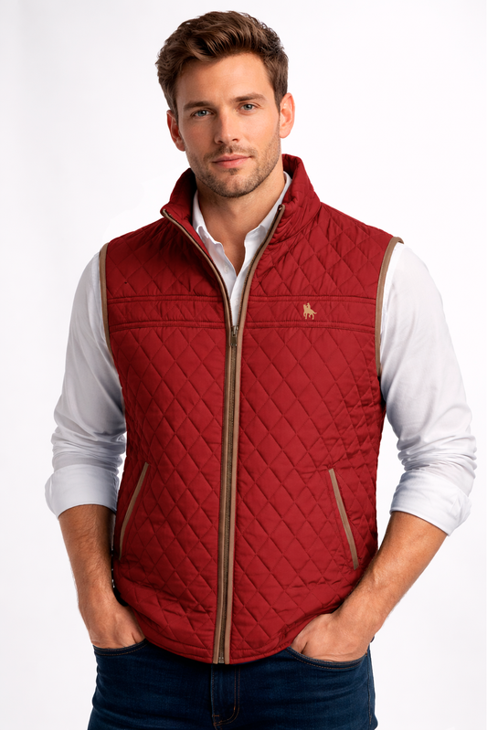 Chaleco modelo rombos Granate