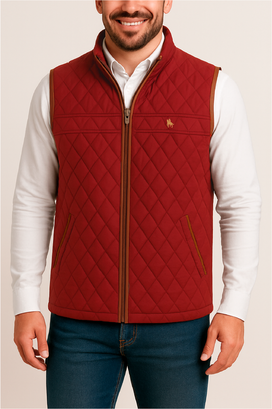 Chaleco modelo rombos Granate