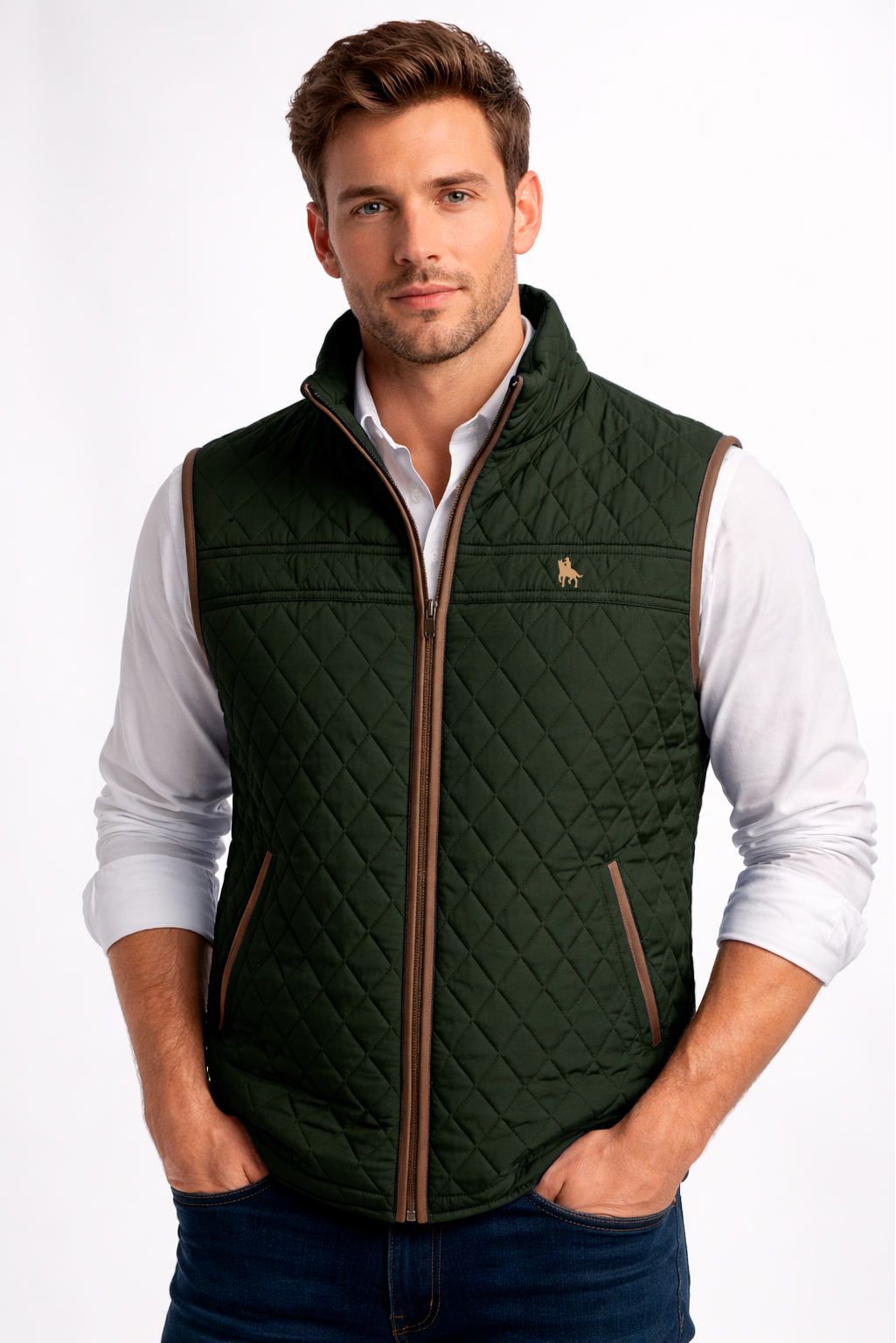 Chaleco modelo rombos Verde