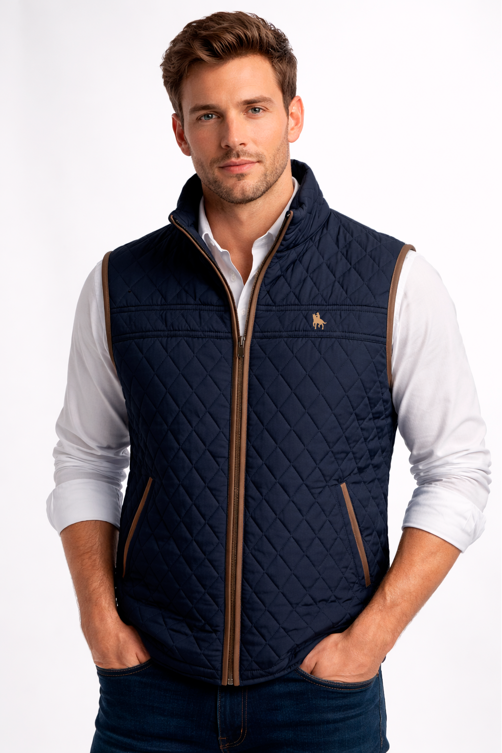 Chaleco modelo rombos Marino