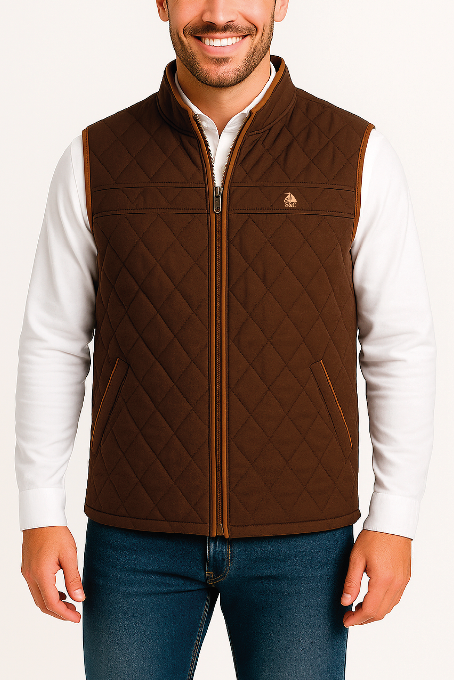 Chaleco modelo rombos Marrón