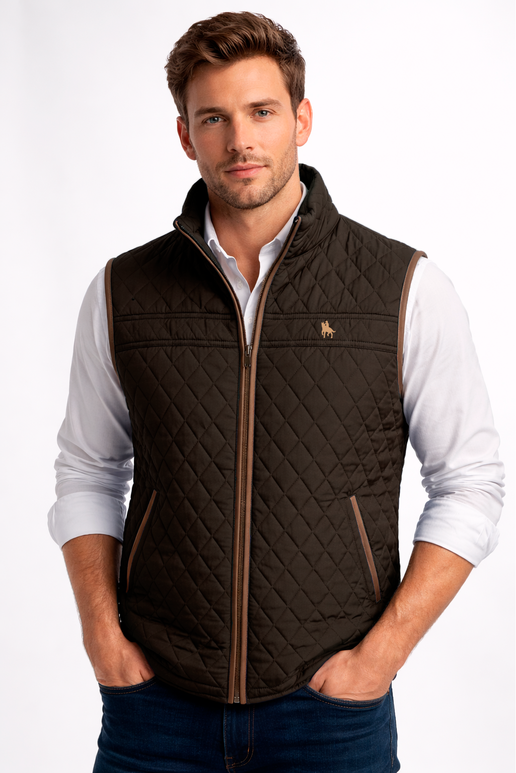 Chaleco modelo rombos Marrón