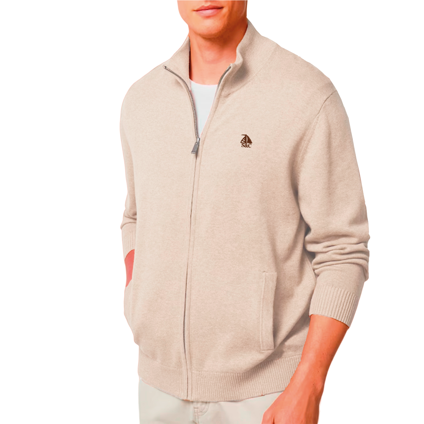 Chaqueta Hombre de Punto Beige