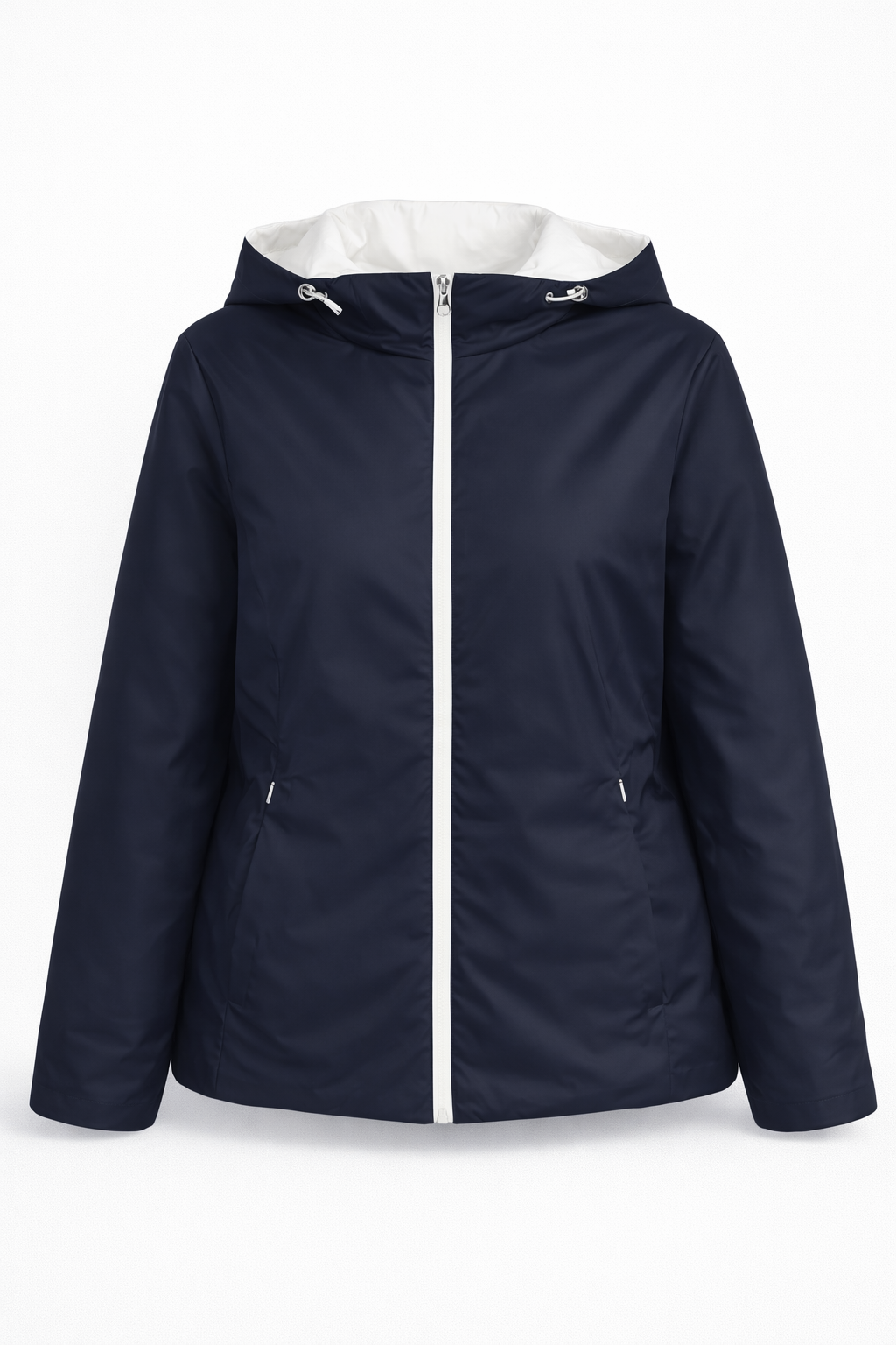 Chaqueta mujer acolchada reversible blanca y marino