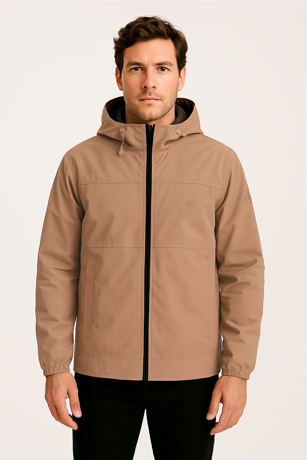 Chaqueta Hombre Marrón Con Capucha