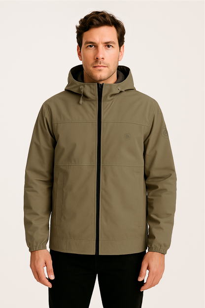 Chaqueta Hombre Verde Con Capucha