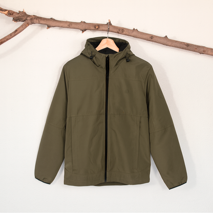 Chaqueta Hombre Verde Con Capucha