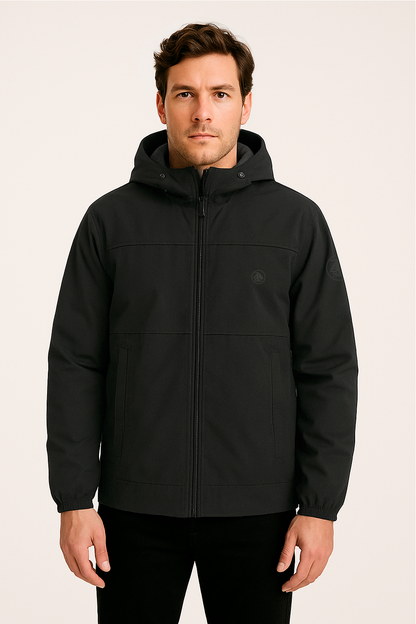 Chaqueta Hombre Negra Con Capucha