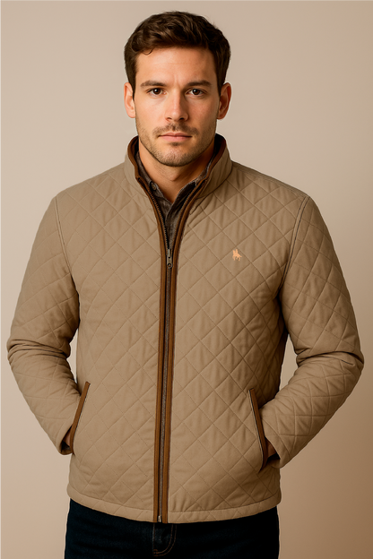 Chaqueta rombos Beige