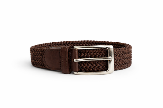 Cinturón elástico marrón oscuro