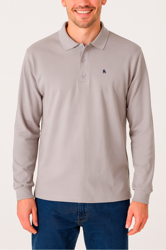Polo Premium de manga larga could grey