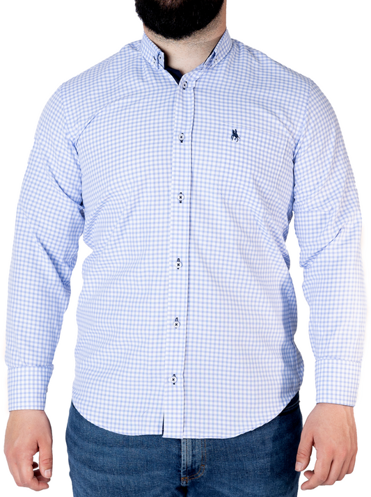 Camisa cuadros celeste