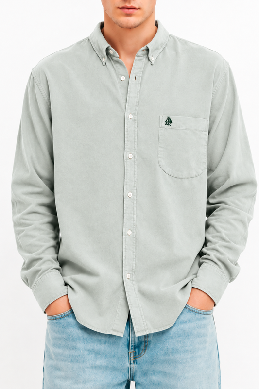 Camisa hombre manga larga Micropana Verde Salvia Claro
