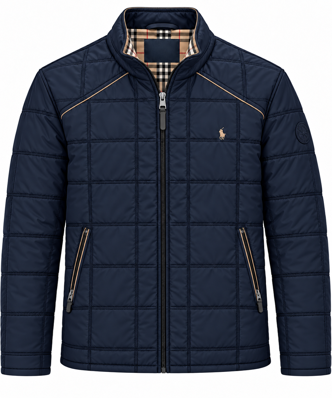 Chaqueta Cuadros hombre acolchada Azul Marino