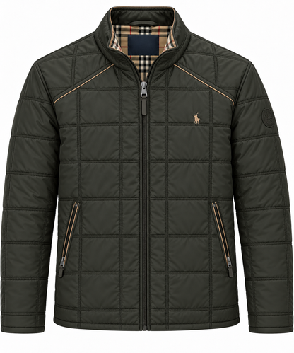 Chaqueta Cuadros hombre acolchada Verde
