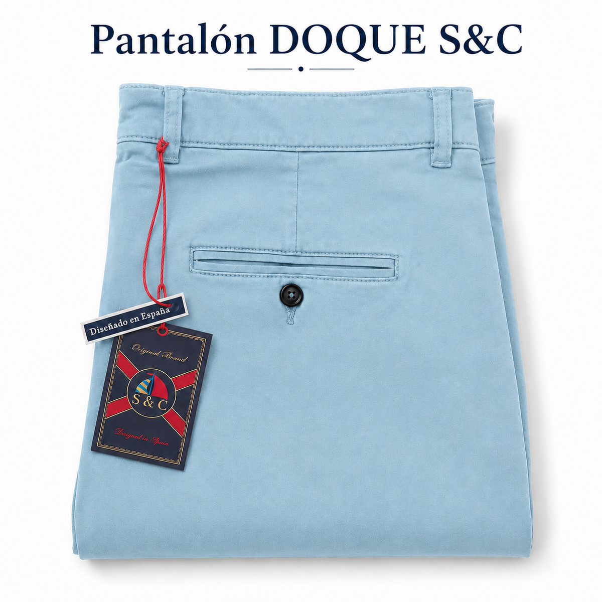 Pantalón chino modelo "Docke" celeste