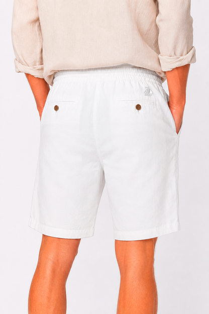 Pantalón corto de lino blanco