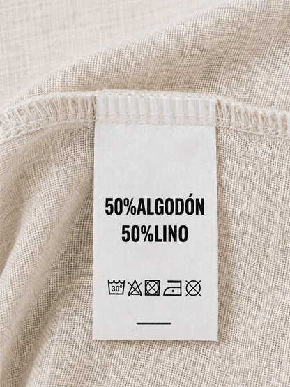 Pantalón corto de lino kaki