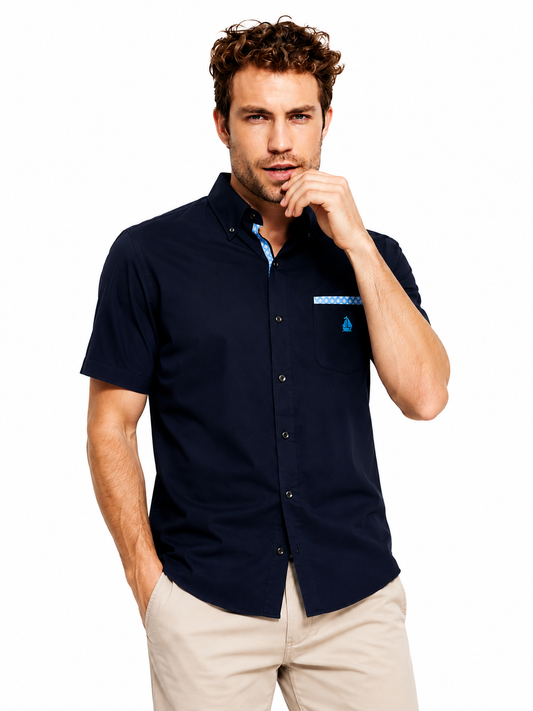 Camisa Hombre manga corta Blanco Marino