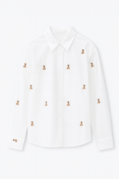 Camisa blanca detalle perritos