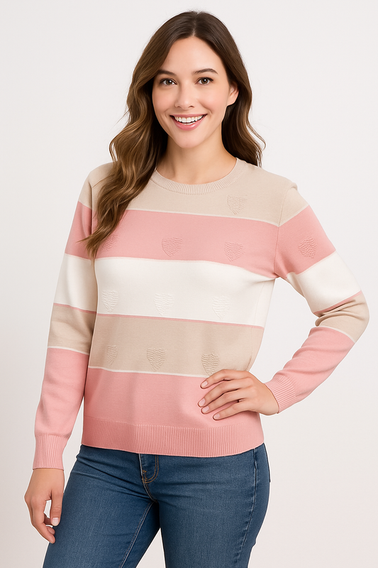 Jersey a rayas con corazones