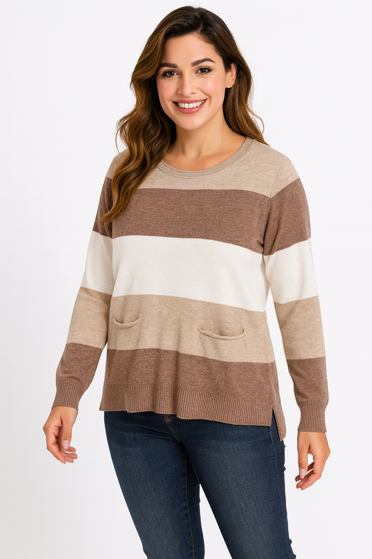 Jersey oversize rayas con bolsillos