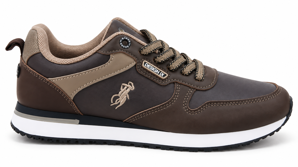 Zapatillas casual cómodas de hombre Marrón y Beige