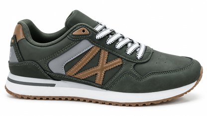 Zapatillas casual cómodas de hombre Verde Blanco