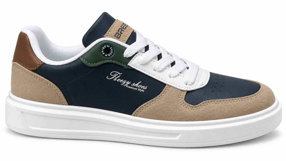 Zapatillas casual cómodas de hombre Marino combinado