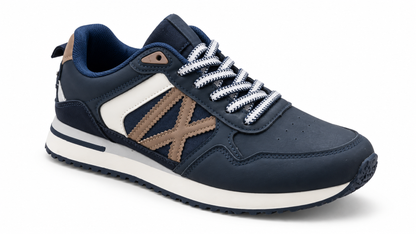 Zapatillas casual cómodas de hombre Marino Beige Blanco