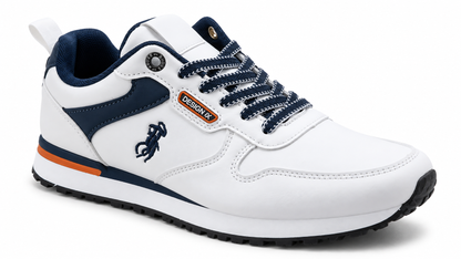 Zapatillas casual cómodas de hombre Blanco y Marino Naranja