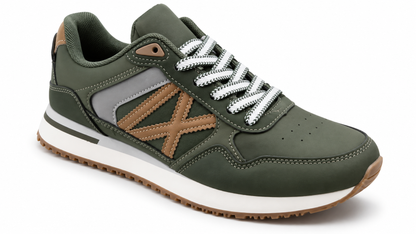 Zapatillas casual cómodas de hombre Verde Blanco